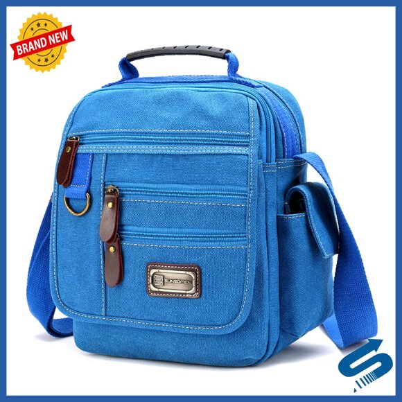 Canvas Messenger Bag Crossbody Shoulder Bag Vintage Multi-Function Work Bag